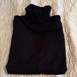 BCBGMaxAzria Black Ribbed Turtleneck Sweater  Medium
